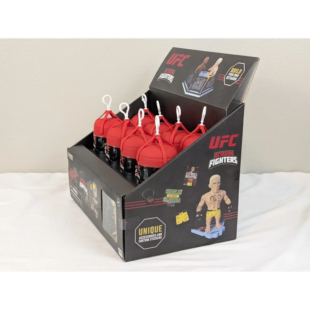 UFC Octagon Fighters Display Case & 8 SEALED Blind Pack Figure MMA Fighting 2025